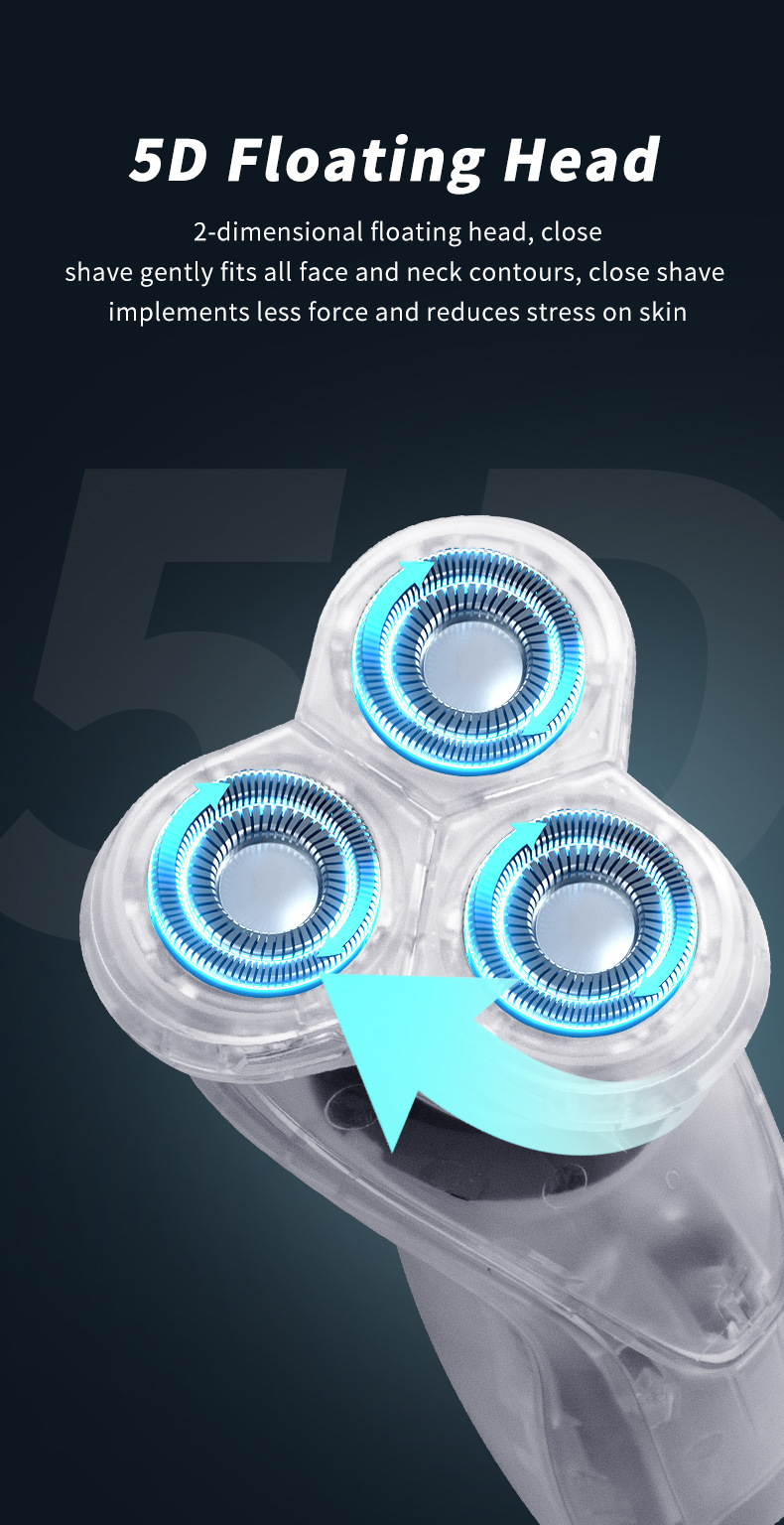 Herrenrasierer, elektrisch, grenzüberschreitend, Großhandel, Körperwäsche, Elektrorasierer, wiederaufladbar, intelligent, schwimmend, Großhandel_voghion.com