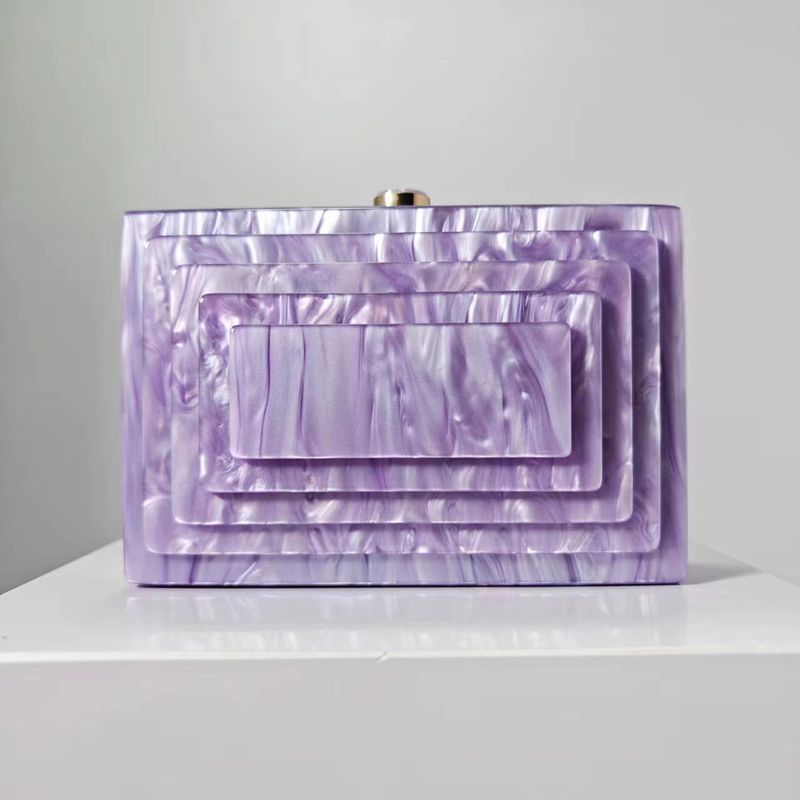 Borsa da donna, borsa da pranzo, borsa con cuciture retrò, tendenza, borsa a tracolla in acrilico con catena, per ragazza_voghion.com