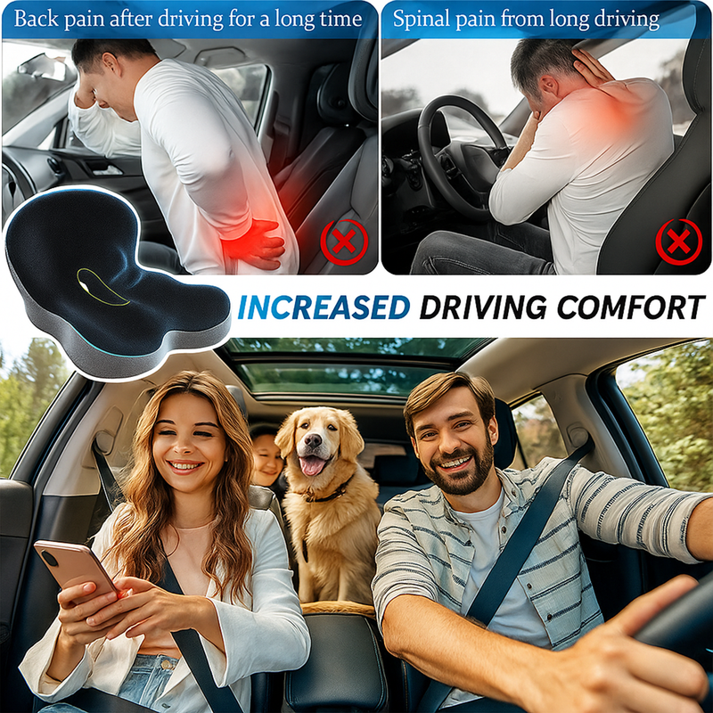 MemoryFoamSeatCushionforOfficeChairs&TruckDrivers,ErgonomicSeatCushionforBack,Tailbone&SciaticaPainRelief_voghion.com