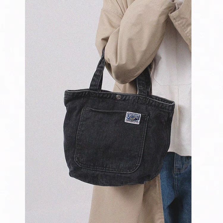 Women's Denim Bag Design, Eye-catching Cloth Bag, Large Capacity Handbag, Handheld Portable Tote Bag,_voghion.com