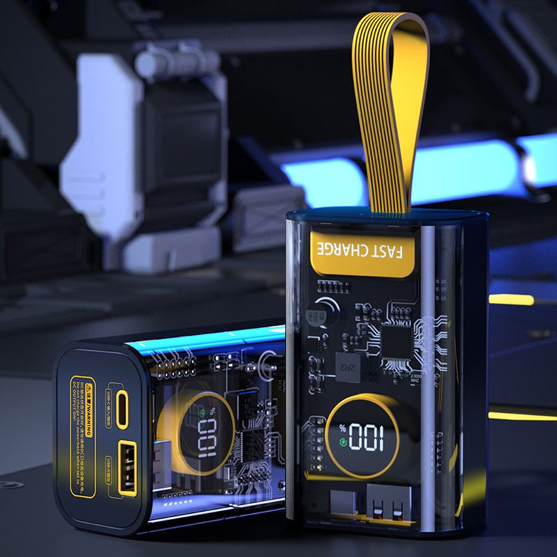 Chargeur de batterie 21700, refroidissement DIY, boîtier transparent, PD 22,5 W, charge rapide, batterie polymère, batterie externe_voghion.com