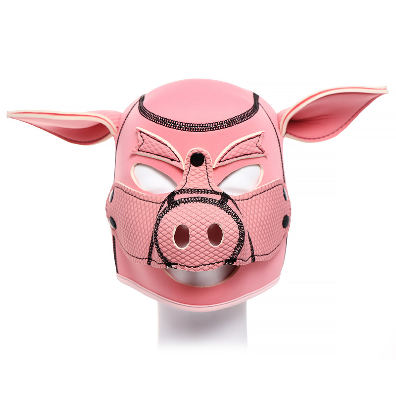 Masquerade Pig Hood Mask BDSM Pink New Party Pig Masks Play Bondage Soft Removable Pig Nose Sex Toy For Couple_voghion.com