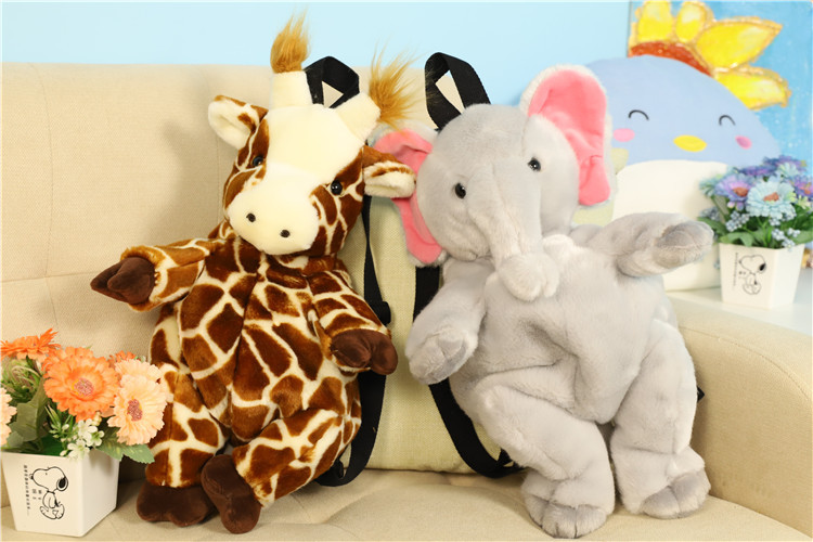 Tīģera plīša simulācijas leoparda mugursoma, zilonis, panda, žirafe, soma bērniem, zoodārza dāvana_voghion.com