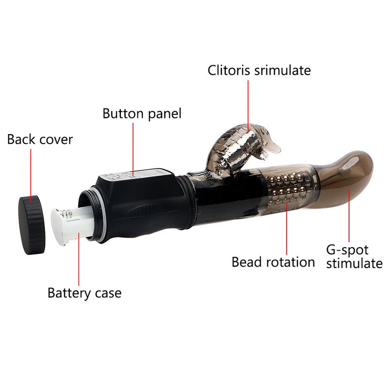 Adult Sex Toys Dolphin Rotating Beads Stick Black King Kong Variable Frequency Telescopic Vibrator Female Masturbator Rotating Beads Massage Stick_voghion.com