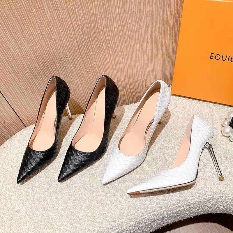 ShoeVault Scarpe da lavoro con tacco alto bianche, eleganti e professionali, in stile dea, comode e sottili, con punta a punta, per donna_voghion.com