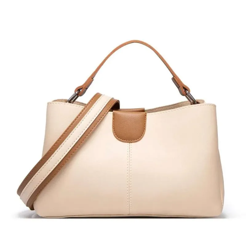Designer 2025 Ladies Casual Color Block Splice Contrast Liner Handbag, Wide Strap Detachable Adjustable To Carry_voghion.com