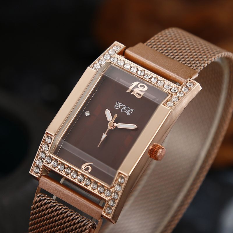 Orologio da donna versatile, alla moda, da lavoro, con cinturino monoblocco con fibbia a forma di H e diamanti incastonati, regalo quotidiano per compleanno, anniversario, San Valentino_voghion.com