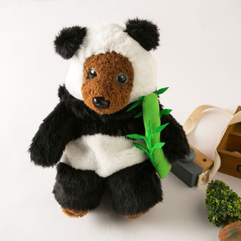 Halloween Pet Funny Cat Dog Transformation 3D Panda Holding Bamboo Upright Costume_voghion.com