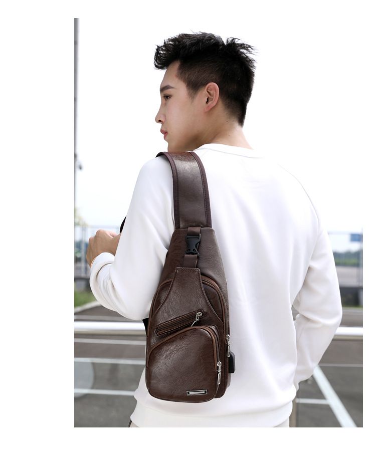 Herren USB Designer Männer Messenger Crossbody PU Leder Schultertaschen Paket Reise Brusttasche Bolso Hombre_voghion.com