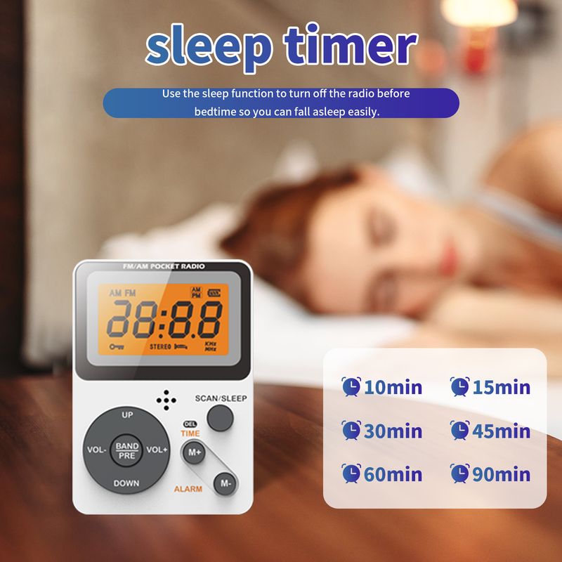 Multifunctional Pocket AM/FM Portable With Stereo Earphone, Battery Operated Radio By 2 AAA Batteries Not Included_voghion.com