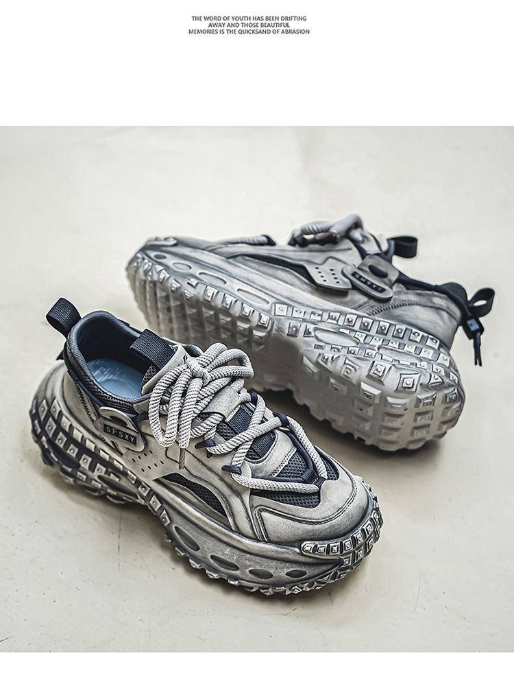 Men’s Shoes mesh breathable sports casual shoes non slip height increasing student personality dad shoes trendy shoes_voghion.com