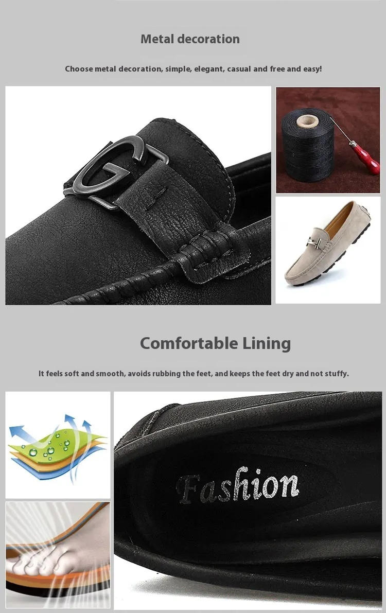 New Doudou Shoes Men's Small Leather Shoes Casual Lazy Shoes_voghion.com