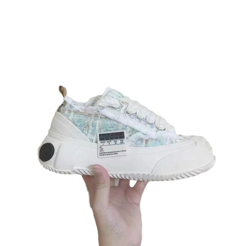 Scarpe vulcanizzate con aumento di altezza, stile Wu Jianhao, in tela di cotone con motivo zucchero filato, per donna, modello Hidden 2.0, con sorriso aperto, per coppie di mendicanti_voghion.com