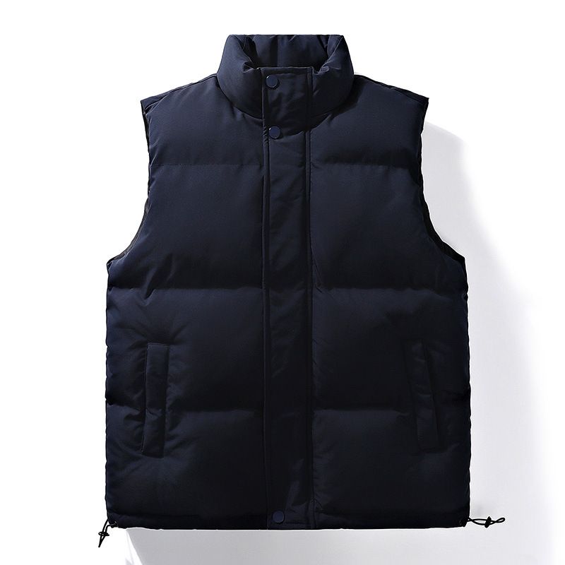 Winter standing collar trendy camisole, thickened warm vest, youth sports cotton jacket, men's_voghion.com