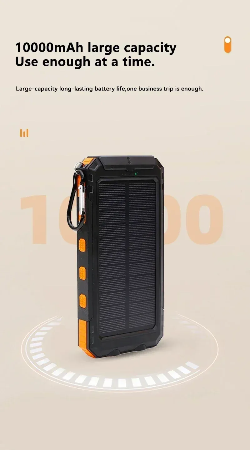 Waterproof Outdoor Camping Solar Power Bank200000 MAh Dual USB Travel Portable Charger Powerbanks For Xiaomi Huawei_voghion.com