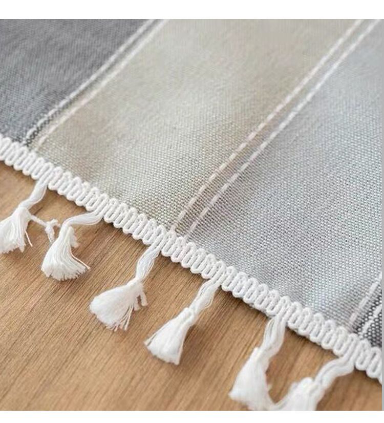 Minimalist Tablecloth – Striped Polyester Linen Blend – Non-Slip & Heat-Resistant – Rectangle Dining & Coffee Table Cover – Picnic Mat_voghion.com