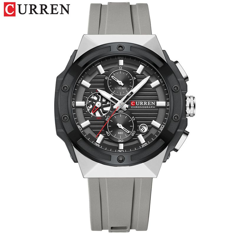 Orologio da uomo Curren 8462 Calendar con sei lancette e cinturino al quarzo, alla moda, con lancetta dei secondi_voghion.com