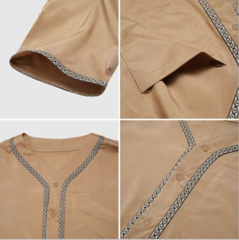2025 Muslim Men Jubba Thobe Fixed Button Kimono Middle Robe Saudi Muslim Man Shirt Stand Collar Islamic Arab Kaftan Men Abayas_voghion.com