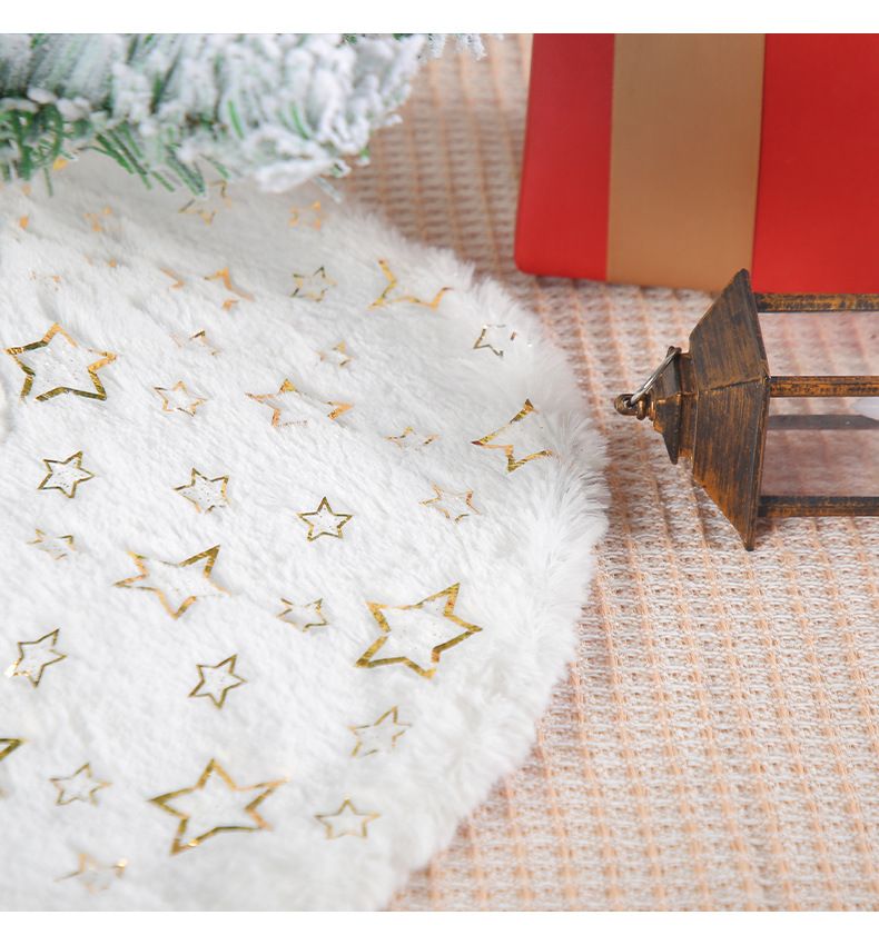 Mini-Weihnachtsbaumdecke mit Schneeflocken- und Sternenmuster – Elegante goldene und silberne Tischdekoration (4 Ausführungen)_voghion.com