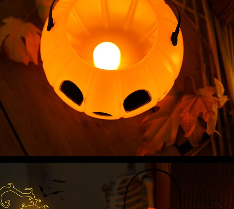 Cestino di lanterne di Halloween, scatola di caramelle portatile per bambini, accessori per dolcetto o scherzetto, decorazione giocattolo, secchiello di zucca_voghion.com
