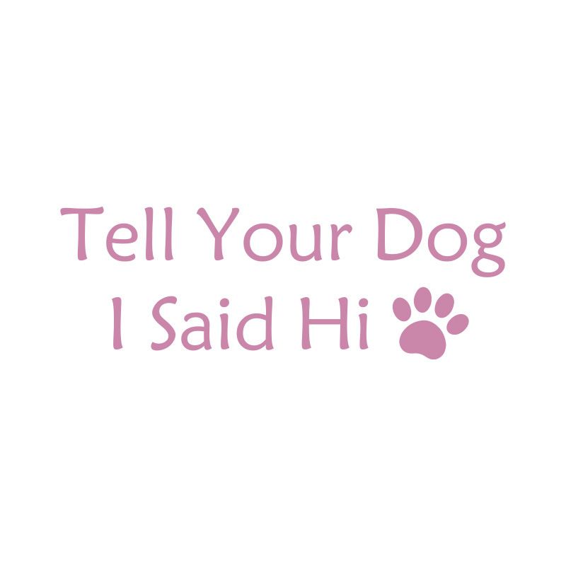 Dì al tuo cane che ho detto Ciao, adesivo decorativo per carrozzeria con zampa di cane_voghion.com