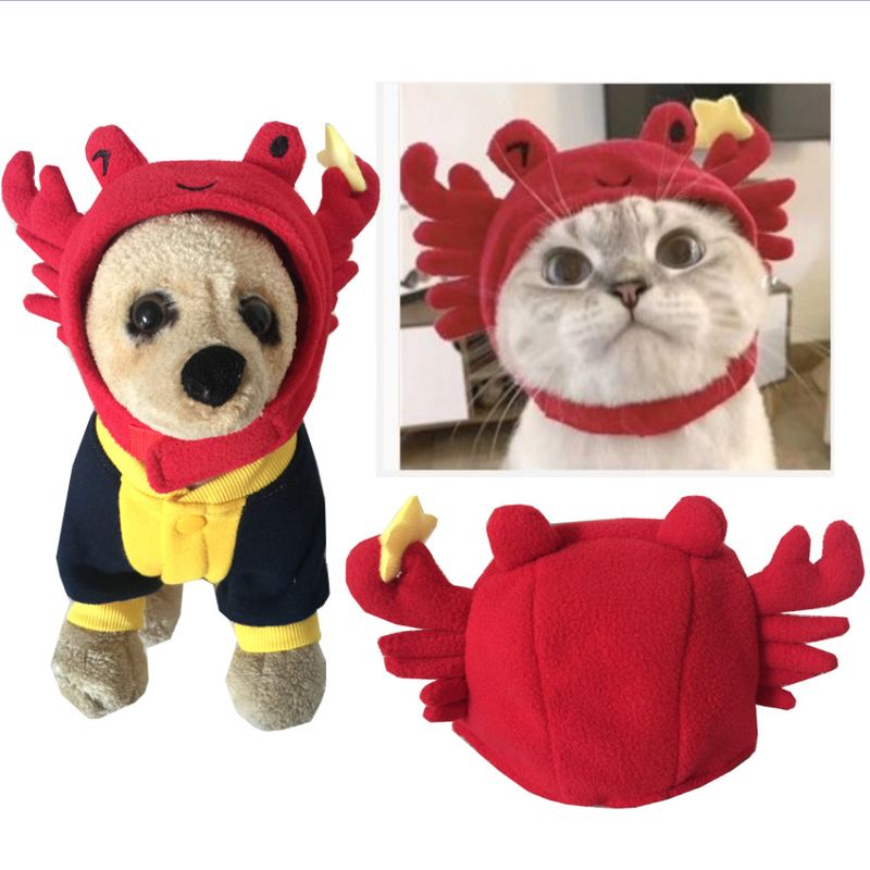 Granchio coreano divertente Halloween cane copricapo animale carino cartone animato gatto Natale animale domestico cappello_voghion.com