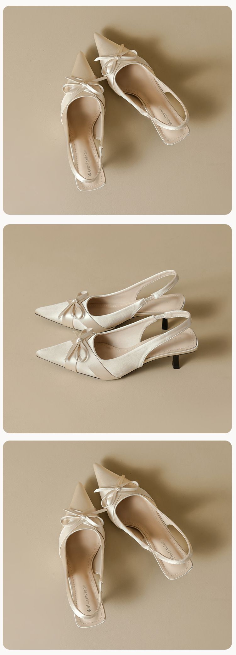 Französische schöne spitze Schleife Tasche Kopf Sandalen Damen nicht müde Füße Stiletto High Heels Damenschuhe_voghion.com