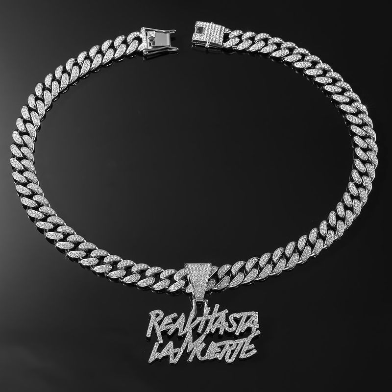 Collana in lega hip-hop alla moda europea e americana INS con ciondolo a lettera esagerata, accessori di marca alla moda personalizzati_voghion.com