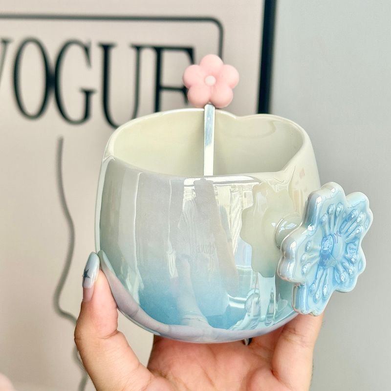 Nordic Style Gradient Coffee Cup And Saucer Exquisite Office Afternoon Tea Mug Women's Practical Gift For Bridesmaids_voghion.com