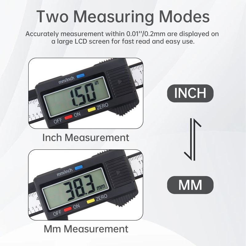Visor LCD 150mm Paquímetro Digital Eletrônico Paquímetro Micrômetro com Caixa de Armazenamento para Medida de Componentes Mecânicos_voghion.com