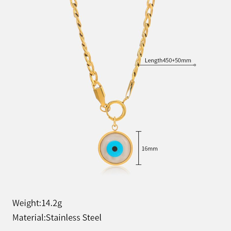 Collana di gioielli in acciaio inossidabile placcato oro con goccia d'olio semplice blu_voghion.com