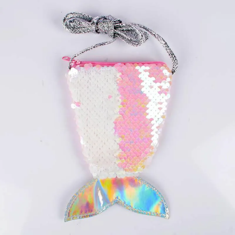 Monederos para niñas pequeñas Monederos de sirena con lentejuelas para niños Bolsos tipo mensajero Bolsos de diseñador Mini bolsos para niñas Monedero para niños_voghion.com