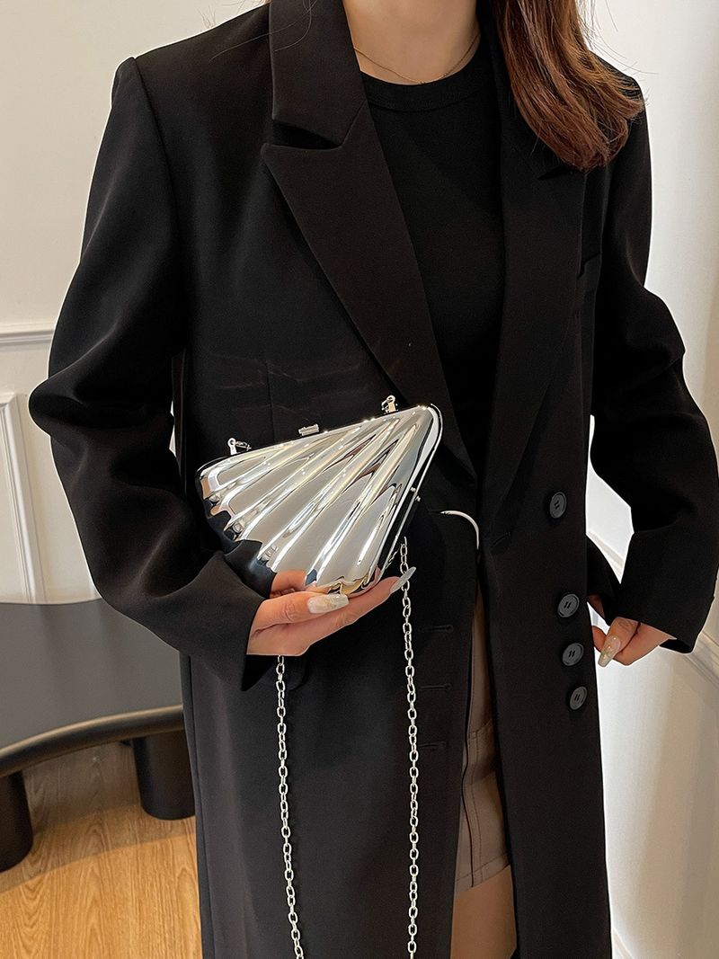 Borsa a tracolla da donna Borsa a tracolla con catena in acrilico alla moda da donna Borsa a scatola semplice con conchiglia_voghion.com