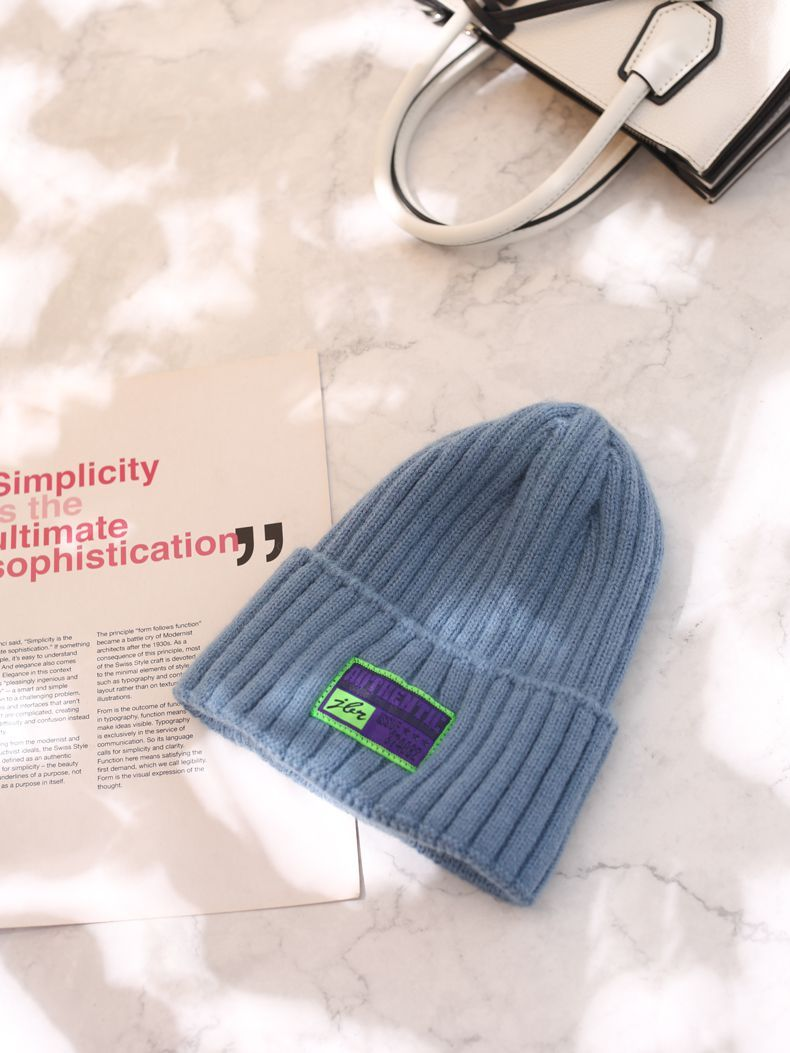 Chapeau en laine tricoté pour enfants, visage rond, Version polyvalente, mode Orange coréenne, automne et hiver_voghion.com