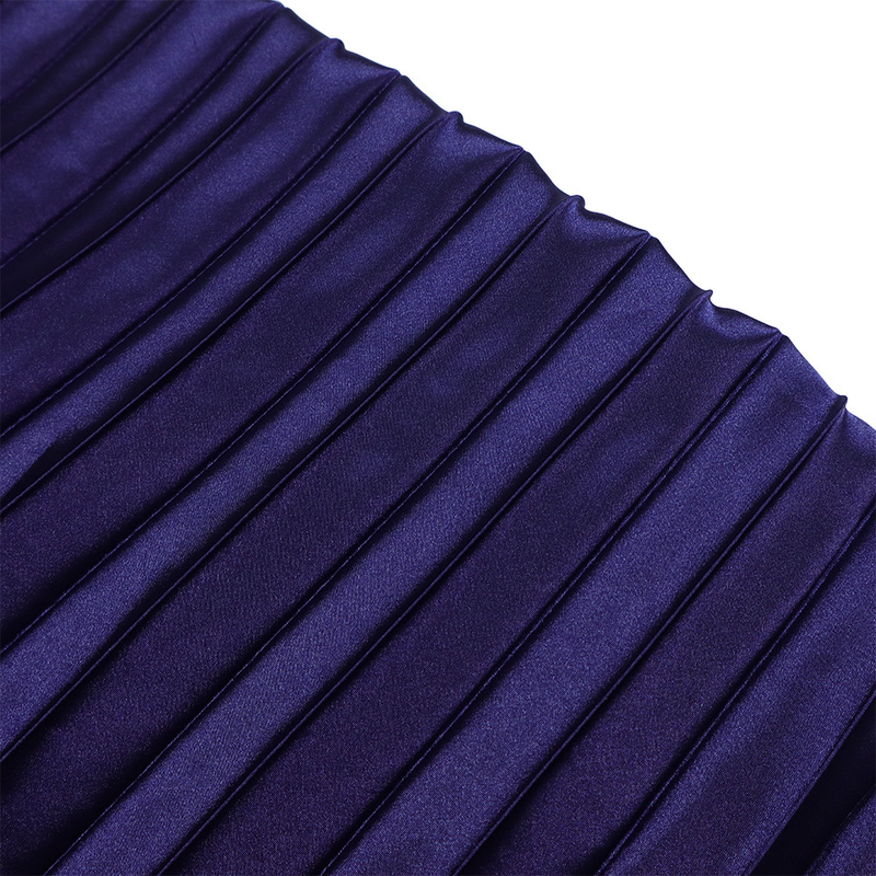 women's clothing new one-shoulder pleated long skirt oblique collar waist dress _voghion.com