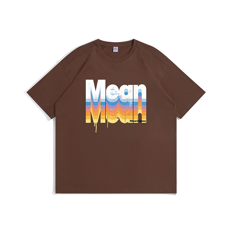 Men's Clothing Round Neck Short Sleeve t Shirt Spring And Summer Heavy 220g Loose Large Size Couple Bottoming Shirt_voghion.com