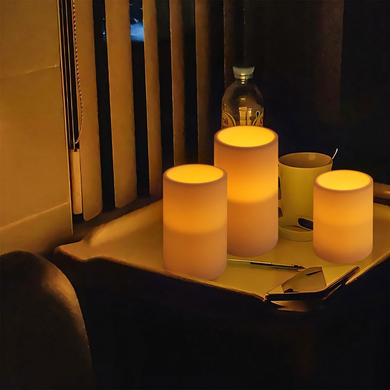 Flammenlose LED-Kerzen – Fernbedienung, Timer, 3D-Wachstextur, sicher für Heim- und Feiertagsdekoration (6er-Pack, warmweißes Flackern)_voghion.com