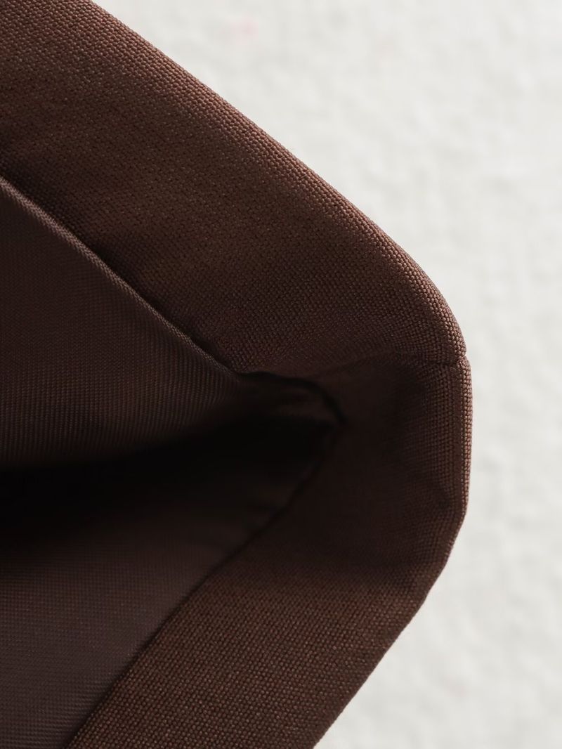 Balon Kollu Ceket ve Mini Etek Takımı – Düğme Detaylı Etekli Büyük Boy Kısa Mont (XS-L, Koyu Kahverengi)_voghion.com
