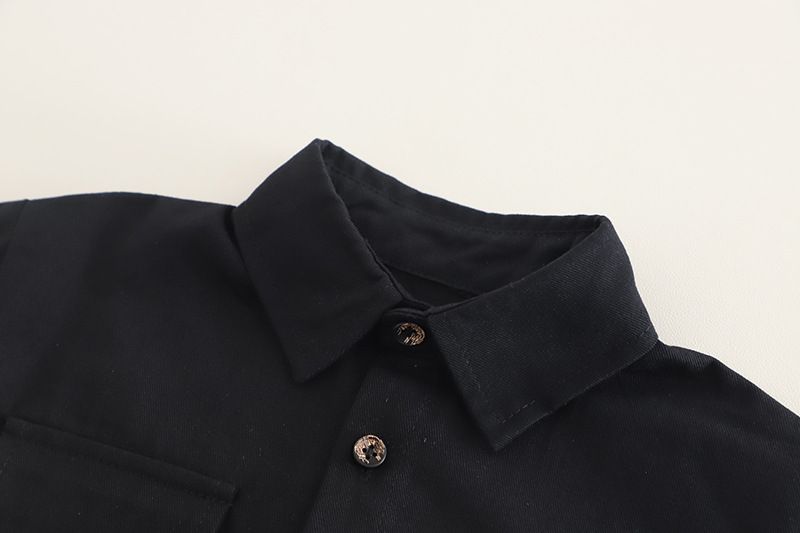 Abbigliamento per bambini primavera autunno 2025, edizione coreana, camicia casual a maniche lunghe, jeans, set da due pezzi, bello e_voghion.com