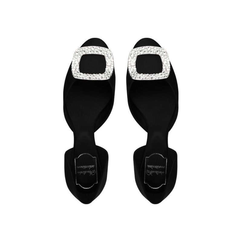 【 Sheii Su Yinyin 】 Reine des déplacements ~ Bouton carré scintillant en soie diamant à tête ronde, fond plat creux simple_voghion.com