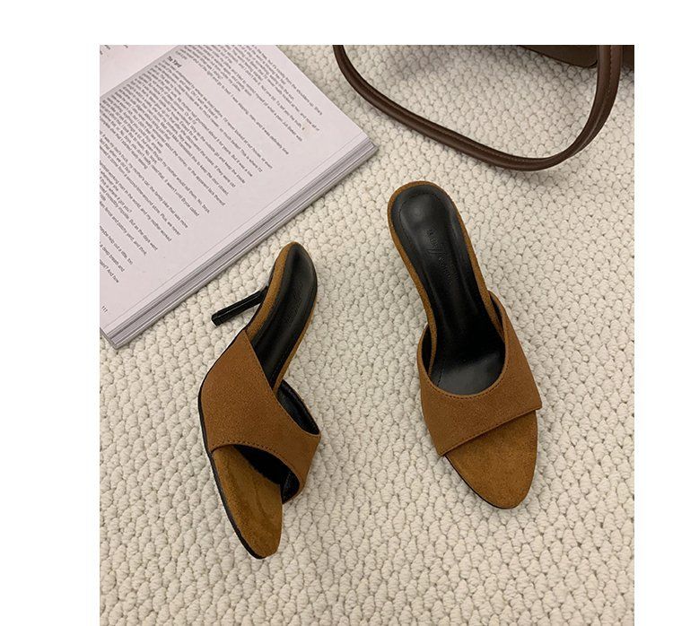 Women's Minimalist Pointed-Toe Mule Sandals - Soft Leather Stiletto Slides For Women (Office To Evening Open-Toe Dressy Heels)_voghion.com