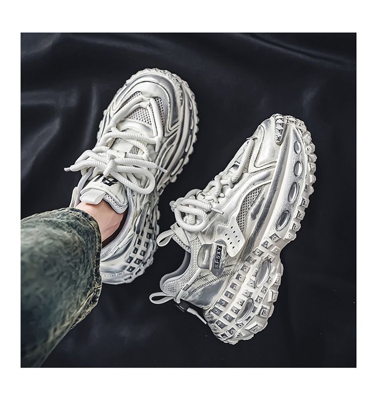 Men’s Shoes mesh breathable sports casual shoes non slip height increasing student personality dad shoes trendy shoes_voghion.com
