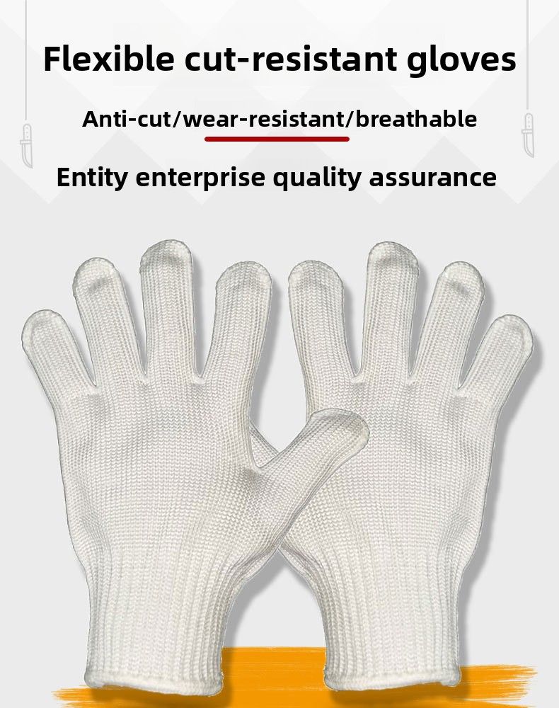 Guanti protettivi di sicurezza antitaglio e anti-pugnalata bianchi resistenti all'usura, livello 5, per esterni, 2024 Duty_voghion.com