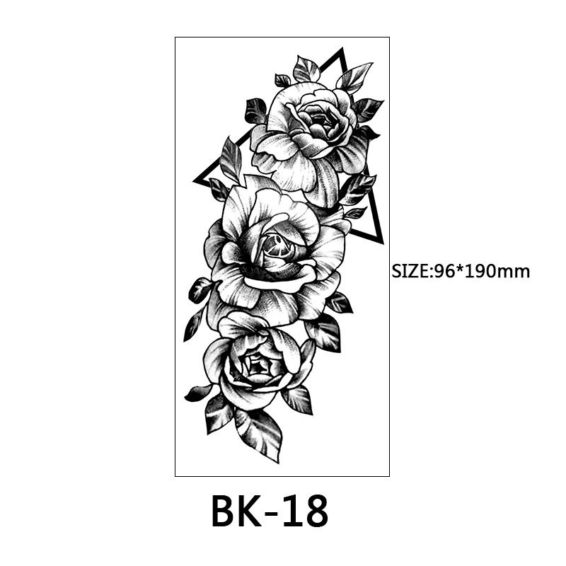 Adesivi esclusivi per tatuaggi con fiori a schizzo Adesivi per tatuaggi con fiori a schizzo Tatuaggio con fiori in bianco e nero_voghion.com