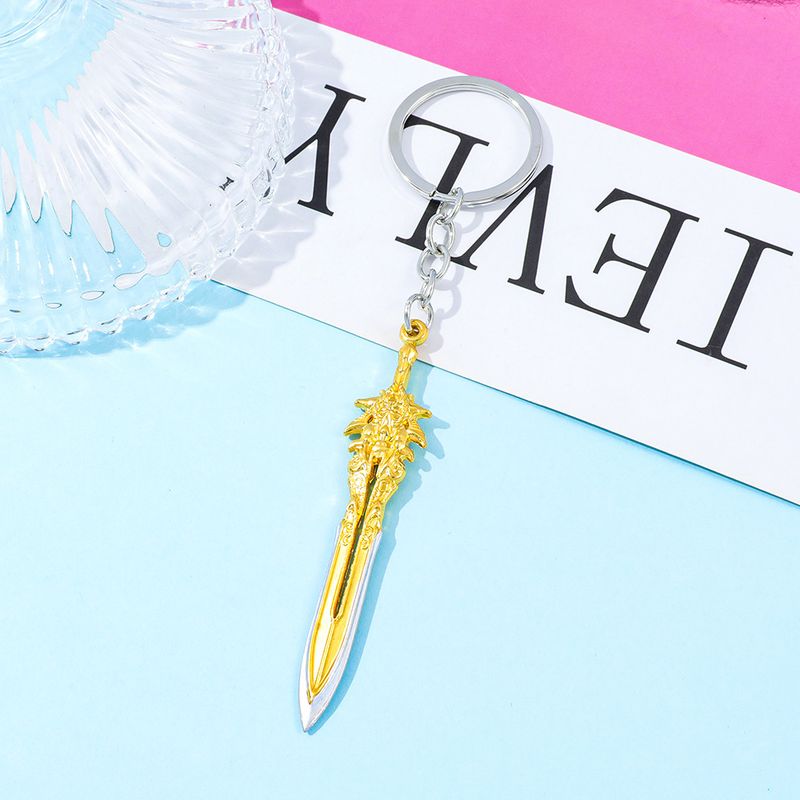 Domineering Golden Dragon-patterned Sword Keychain, Small Metal Pendant, Creative Key Decoration Pendant Is Hot_voghion.com