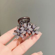 2024 Nuovo fermaglio per capelli con fiore di smalto colorato con strass, nero, con impugnatura a mezza cravatta, per la parte posteriore della testa, squisito_voghion.com