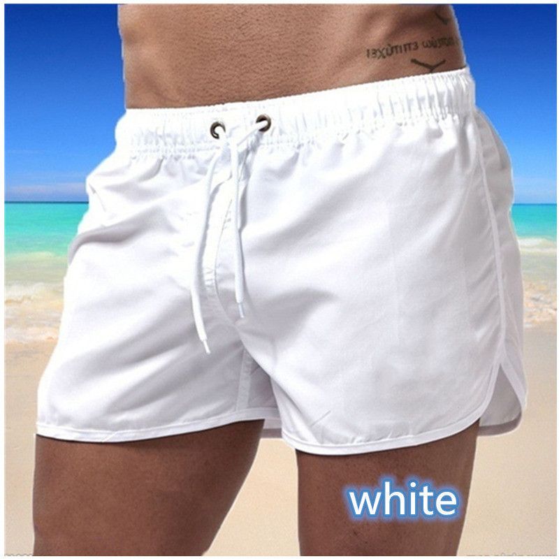 Summer beach for men's breathable casual solid color running training sports shorts_voghion.com