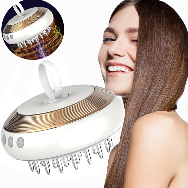 Elektrische EMS Microcurrent Hoofdborstel Hoofdhuidmassage Kam LED Ion Groei Vibratie Massager Anti Haar L r 70% korting_voghion.com