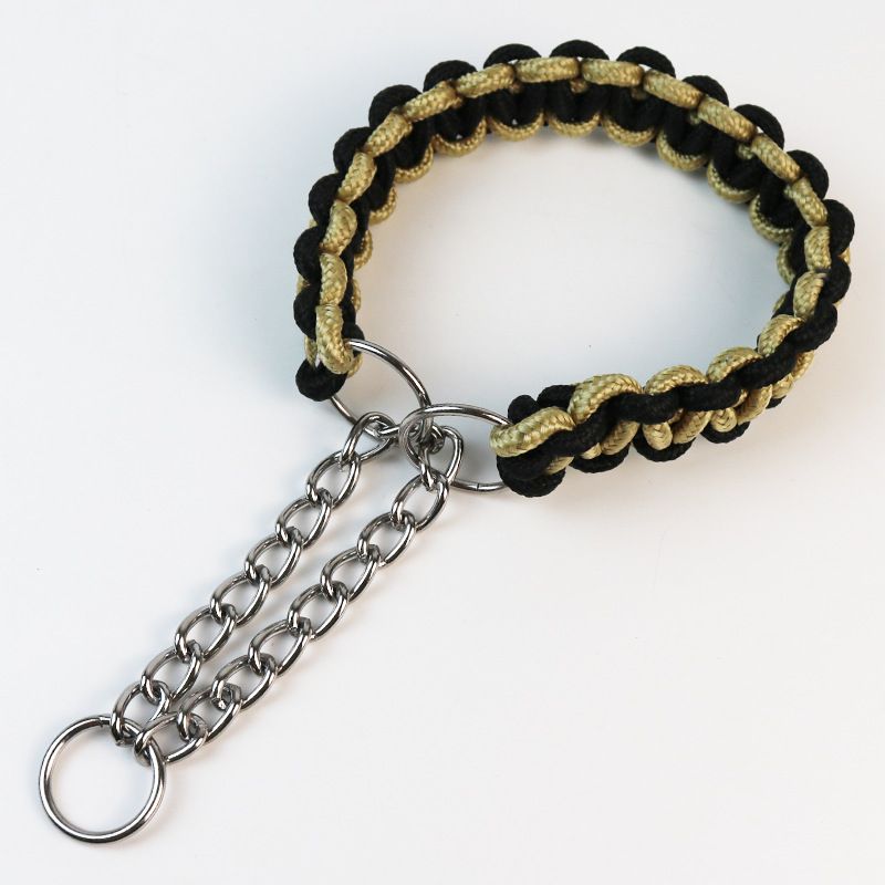 Collare per cani intrecciato a mano con corda rotonda multicolore, accessori per animali domestici_voghion.com