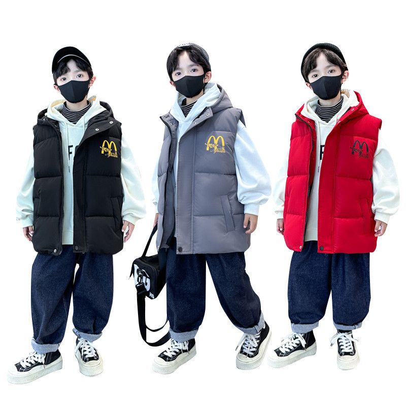 Ragazzi autunno/inverno 2024 nuovo stile trey esplosivo strada ragazzi gilet spesso abbigliamento autunnale giacca di cotone per bambini_voghion.com